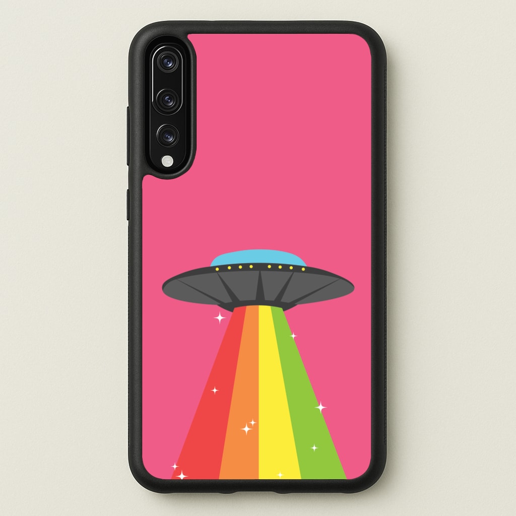 Rainbow Alien Spaceship - Space Phone Case for Huawei P20 Pro