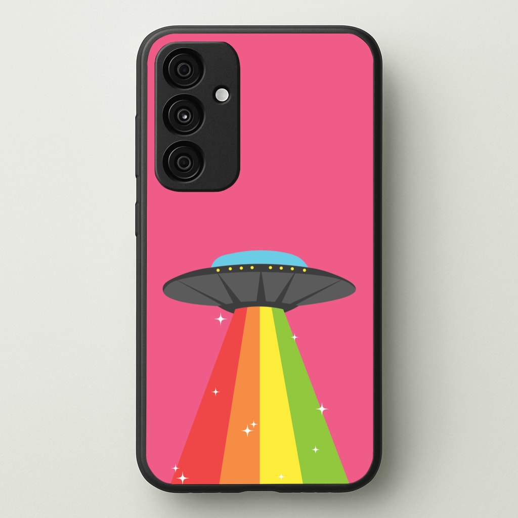Rainbow Alien Spaceship - Space Phone Case for Galaxy A35