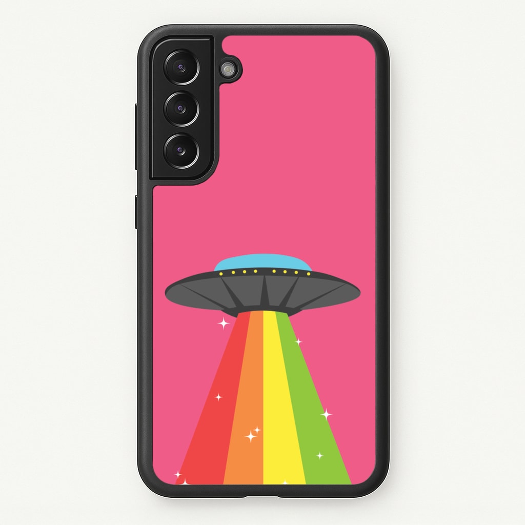 Rainbow Alien Spaceship - Space Phone Case for Galaxy S21FE
