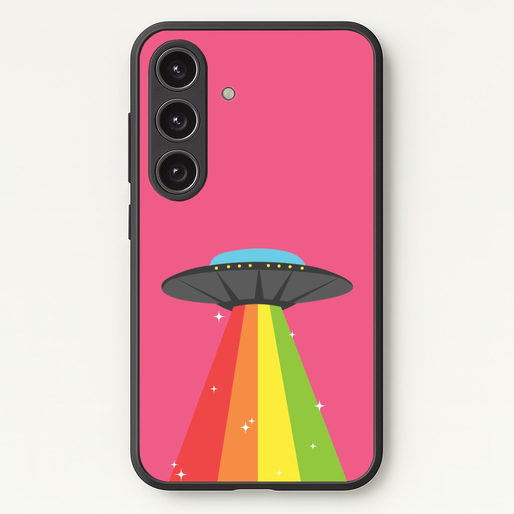 Rainbow Alien Spaceship - Space Phone Case for Galaxy S25