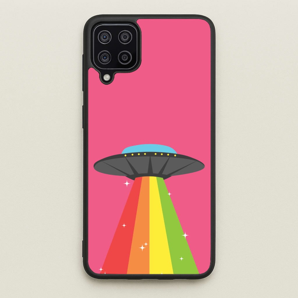 Rainbow Alien Spaceship - Space Phone Case for Galaxy A12