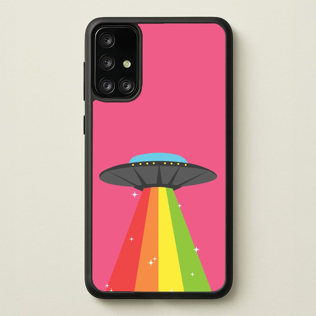 Rainbow Alien Spaceship - Space Phone Case for Galaxy A71