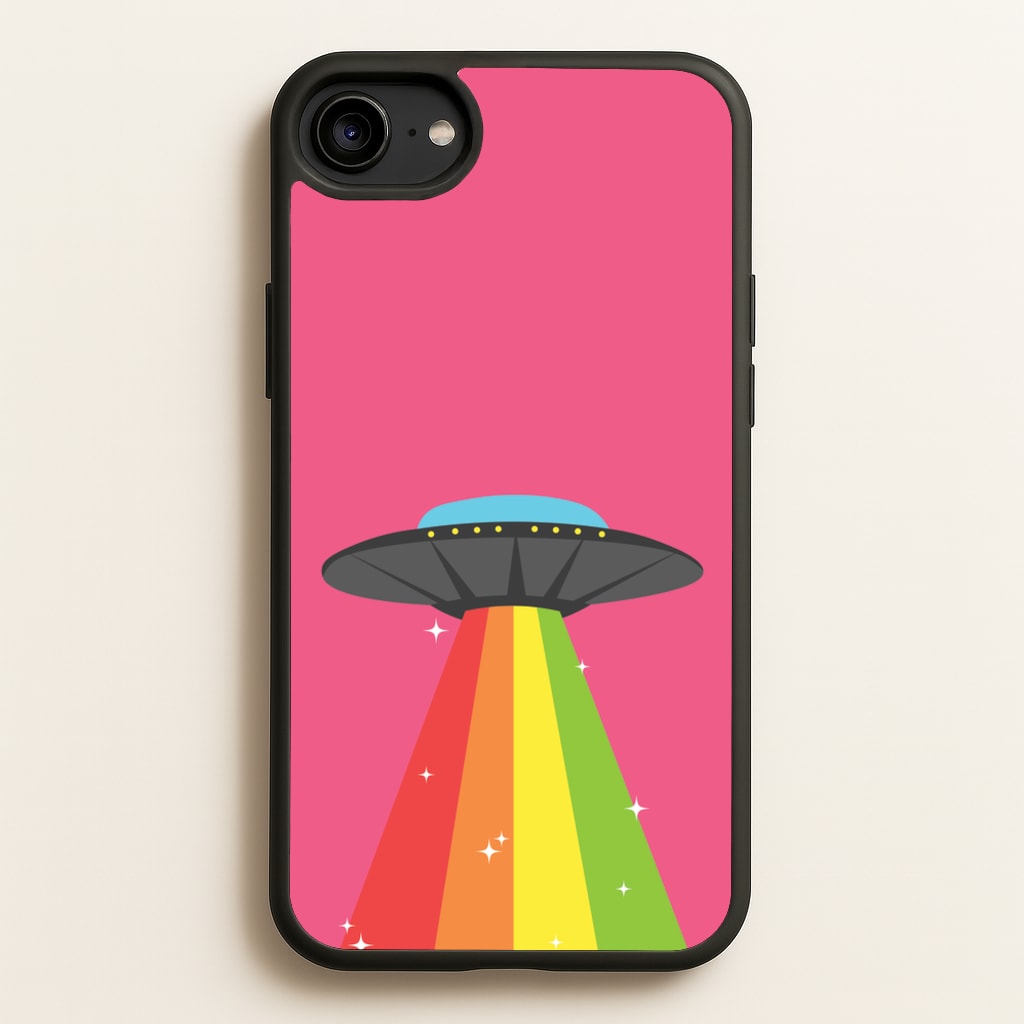 Rainbow Alien Spaceship - Space Phone Case for iPhone 6 / 7 / 8 / SE