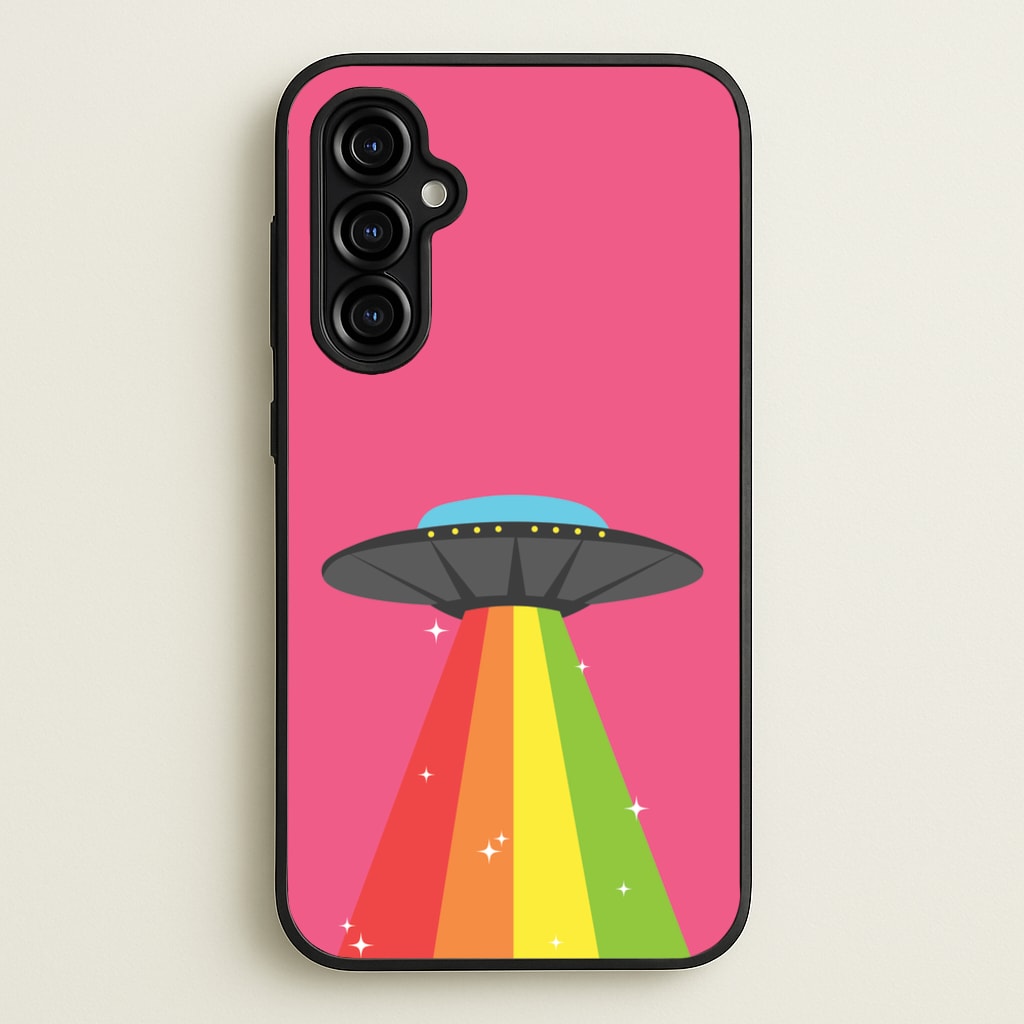 Rainbow Alien Spaceship - Space Phone Case for Galaxy A54