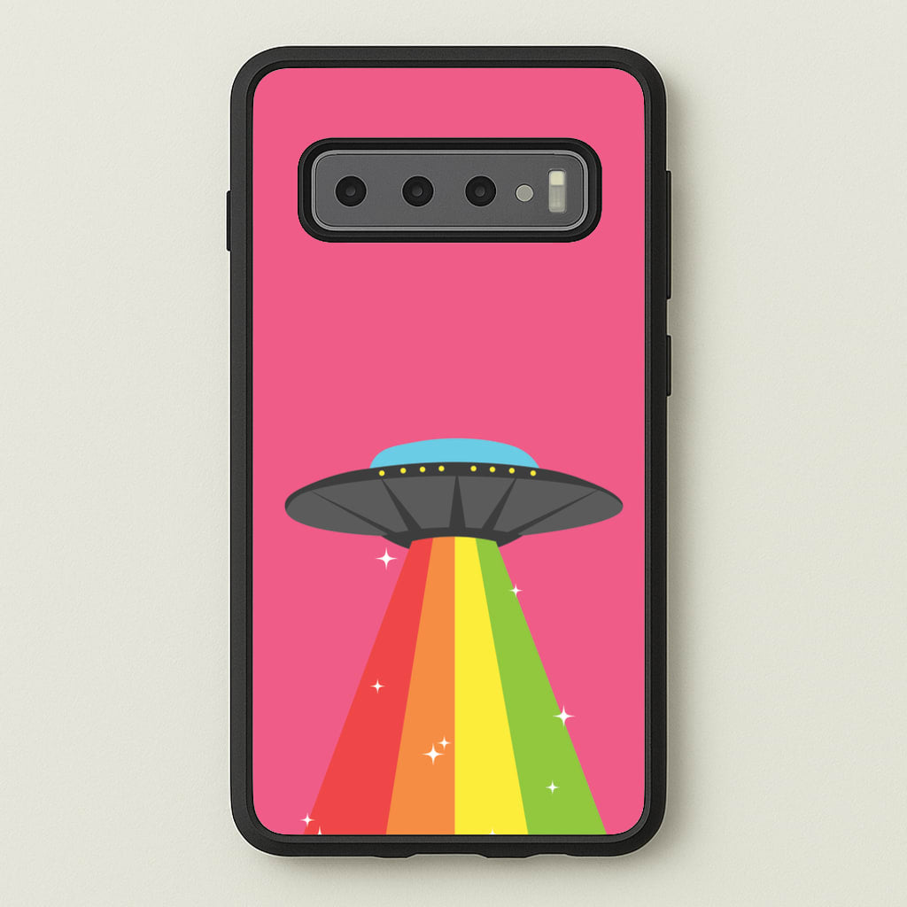 Rainbow Alien Spaceship - Space Phone Case for Galaxy S10