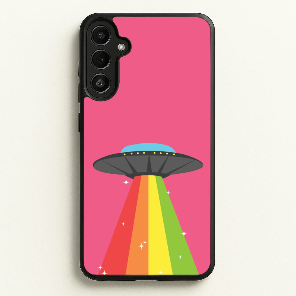 Rainbow Alien Spaceship - Space Phone Case for Galaxy A36