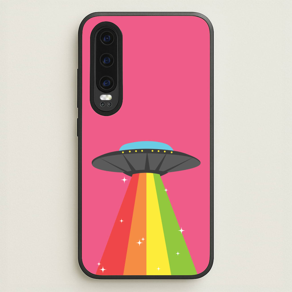 Rainbow Alien Spaceship - Space Phone Case for Huawei P30