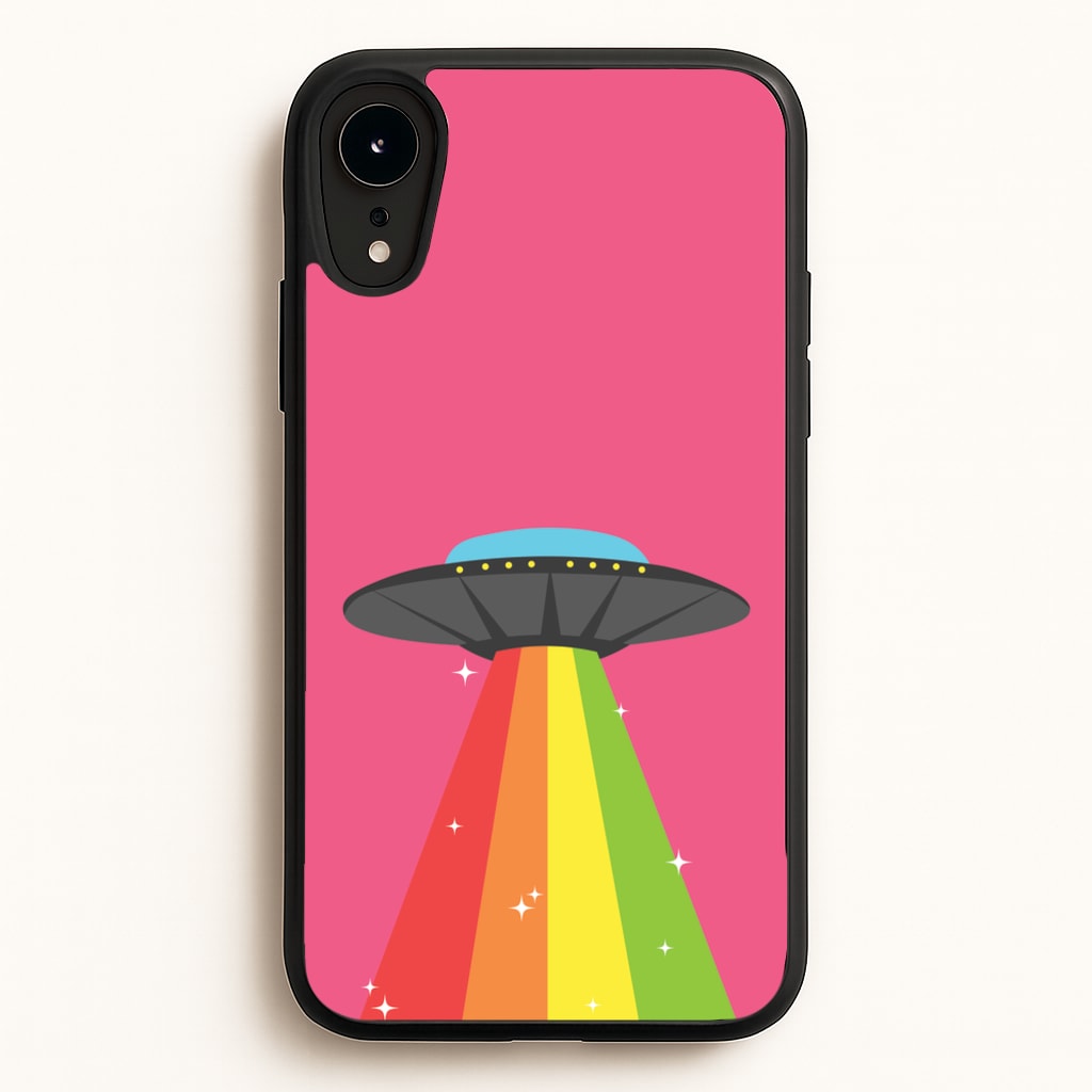 Rainbow Alien Spaceship - Space Phone Case for iPhone XR