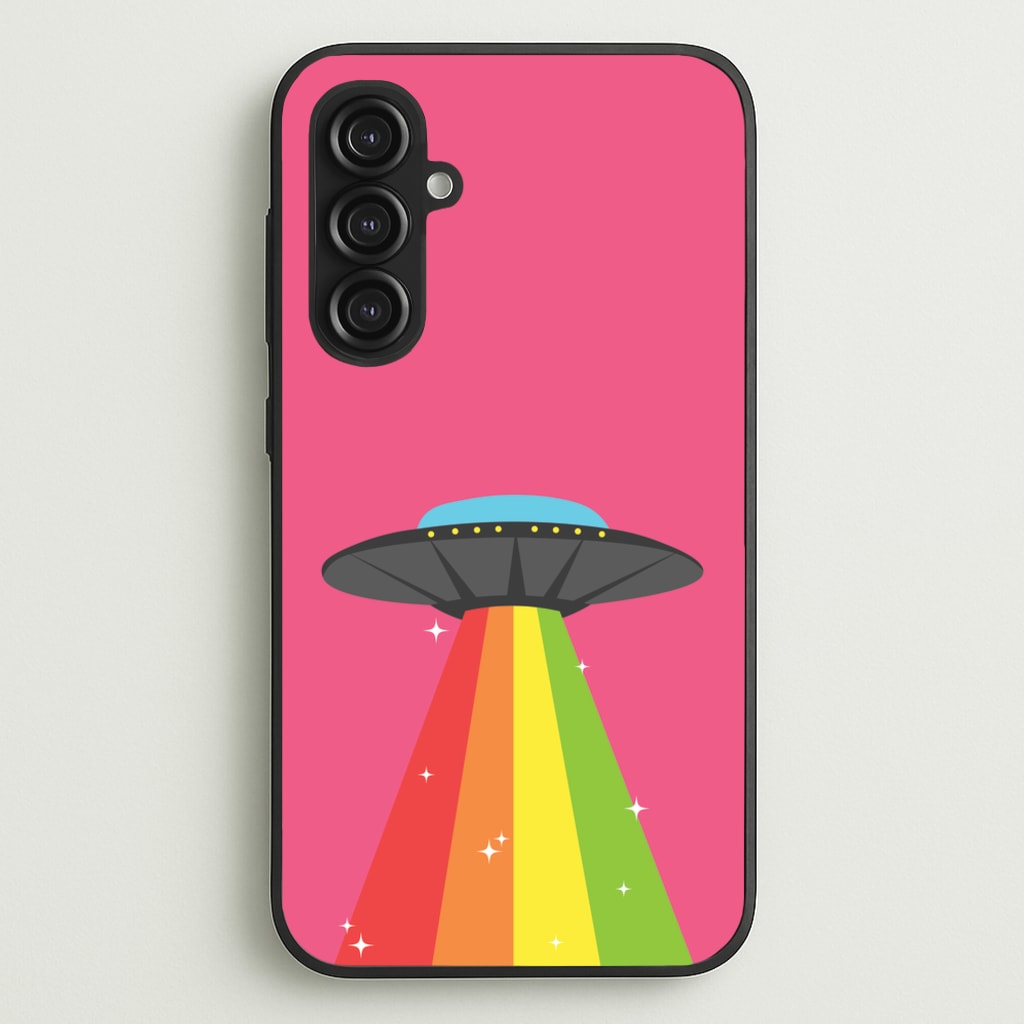 Rainbow Alien Spaceship - Space Phone Case for Galaxy S23FE