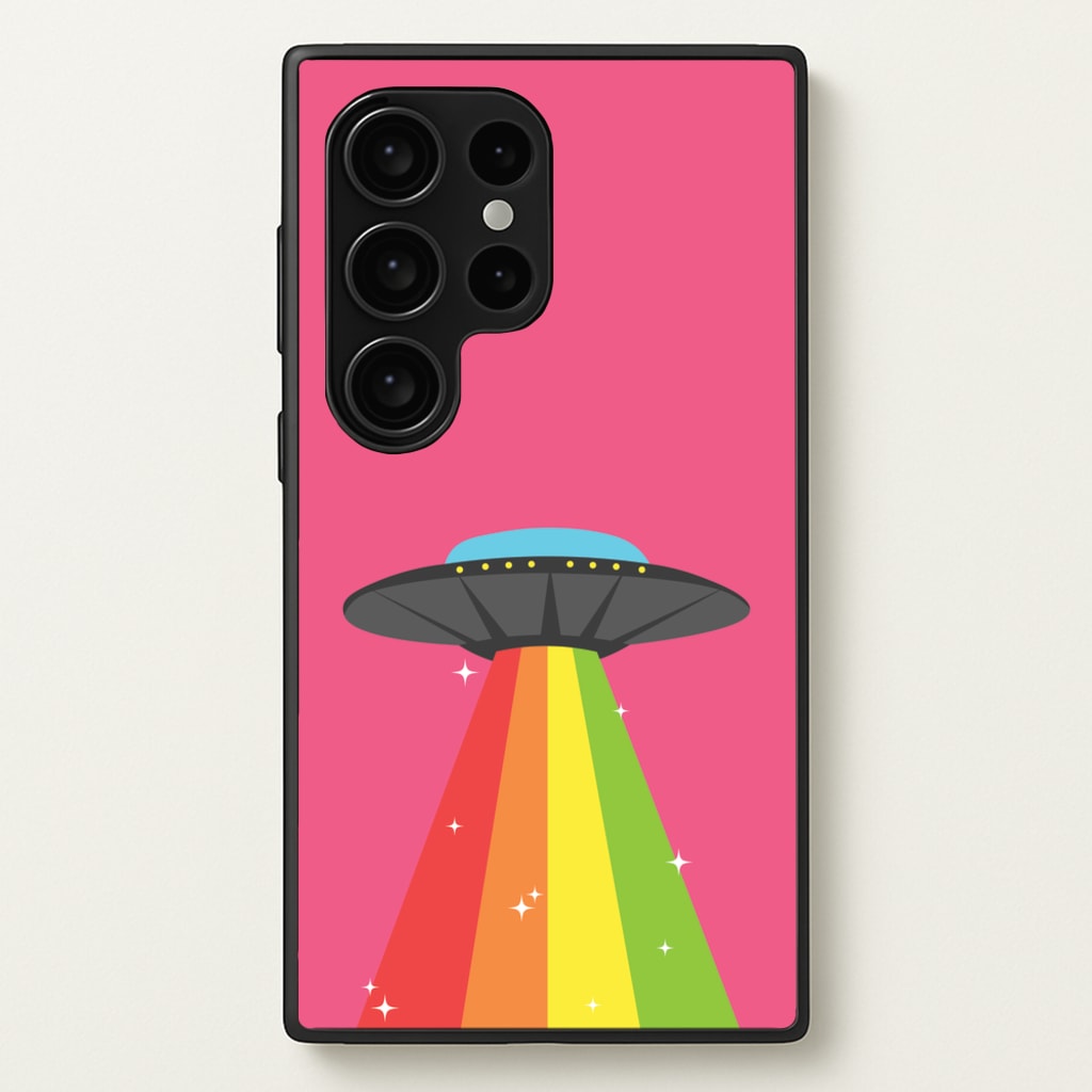 Rainbow Alien Spaceship - Space Phone Case for Galaxy S24 Ultra