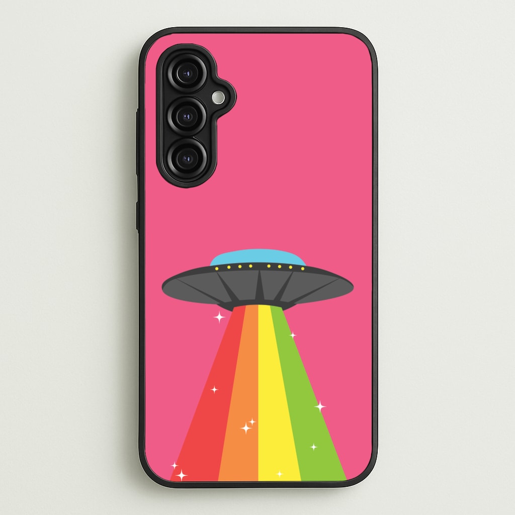 Rainbow Alien Spaceship - Space Phone Case for Galaxy A14