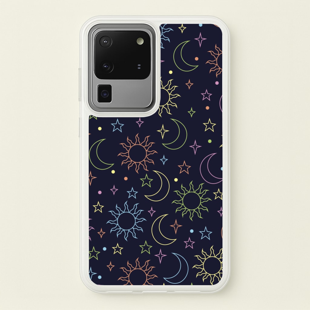 Sun, Moon And Stars Pattern Rainbow - Space Phone Case for Galaxy S20 Ultra