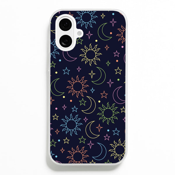 Sun, Moon And Stars Pattern Rainbow Phone Case