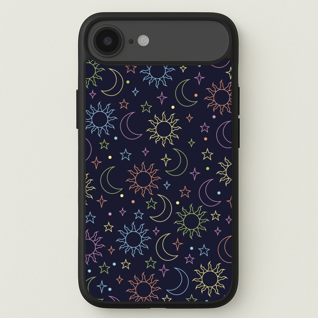 Sun, Moon And Stars Pattern Rainbow Phone Case for iPhone 17 Air