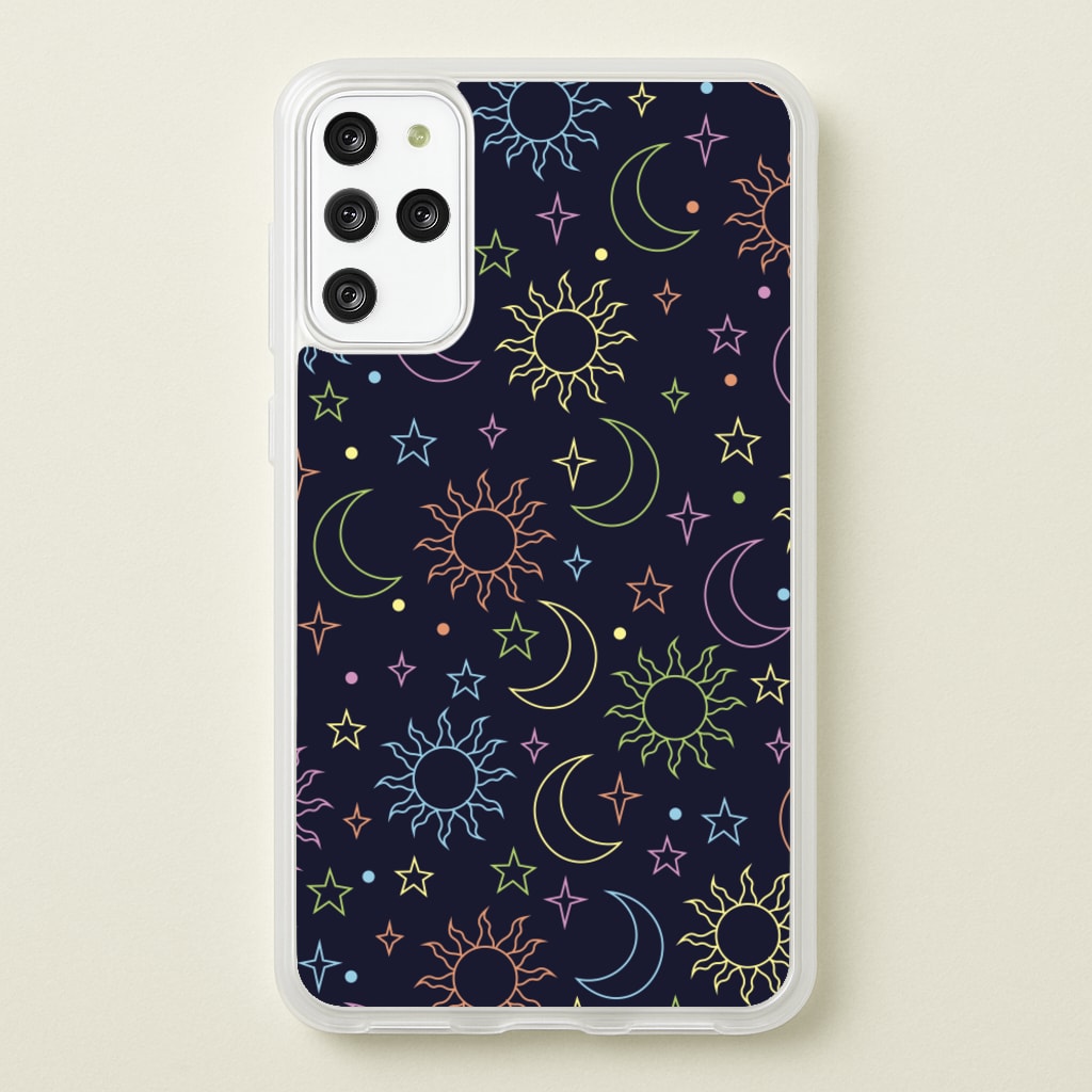 Sun, Moon And Stars Pattern Rainbow - Space Phone Case for Galaxy S20 Plus