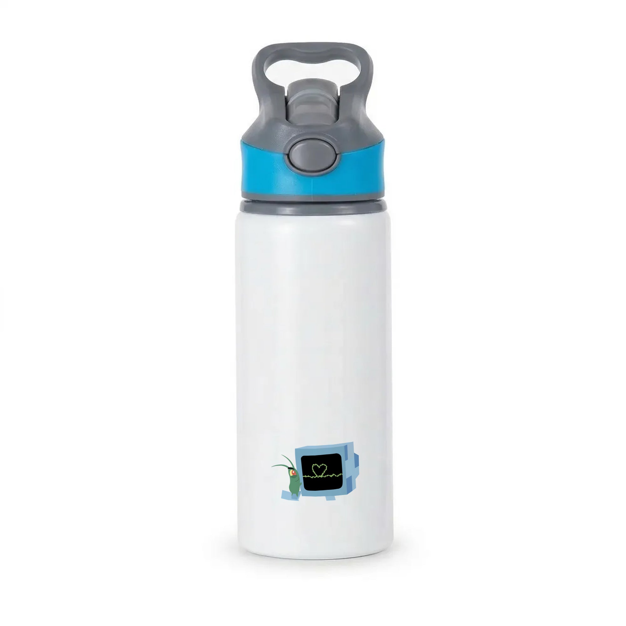 Plankton And Karen Active Water Bottle - Blue