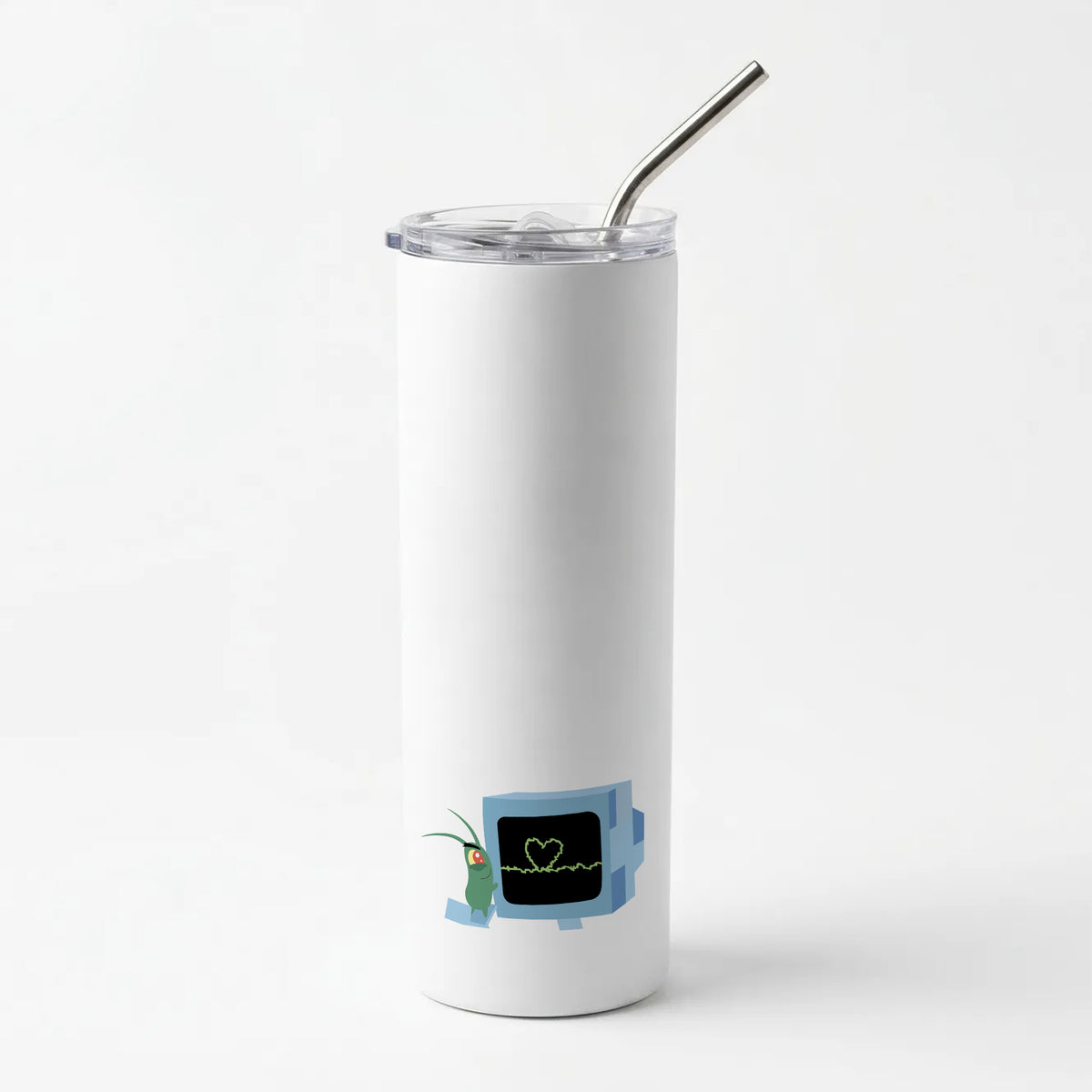 Plankton And Karen Skinny Tumbler