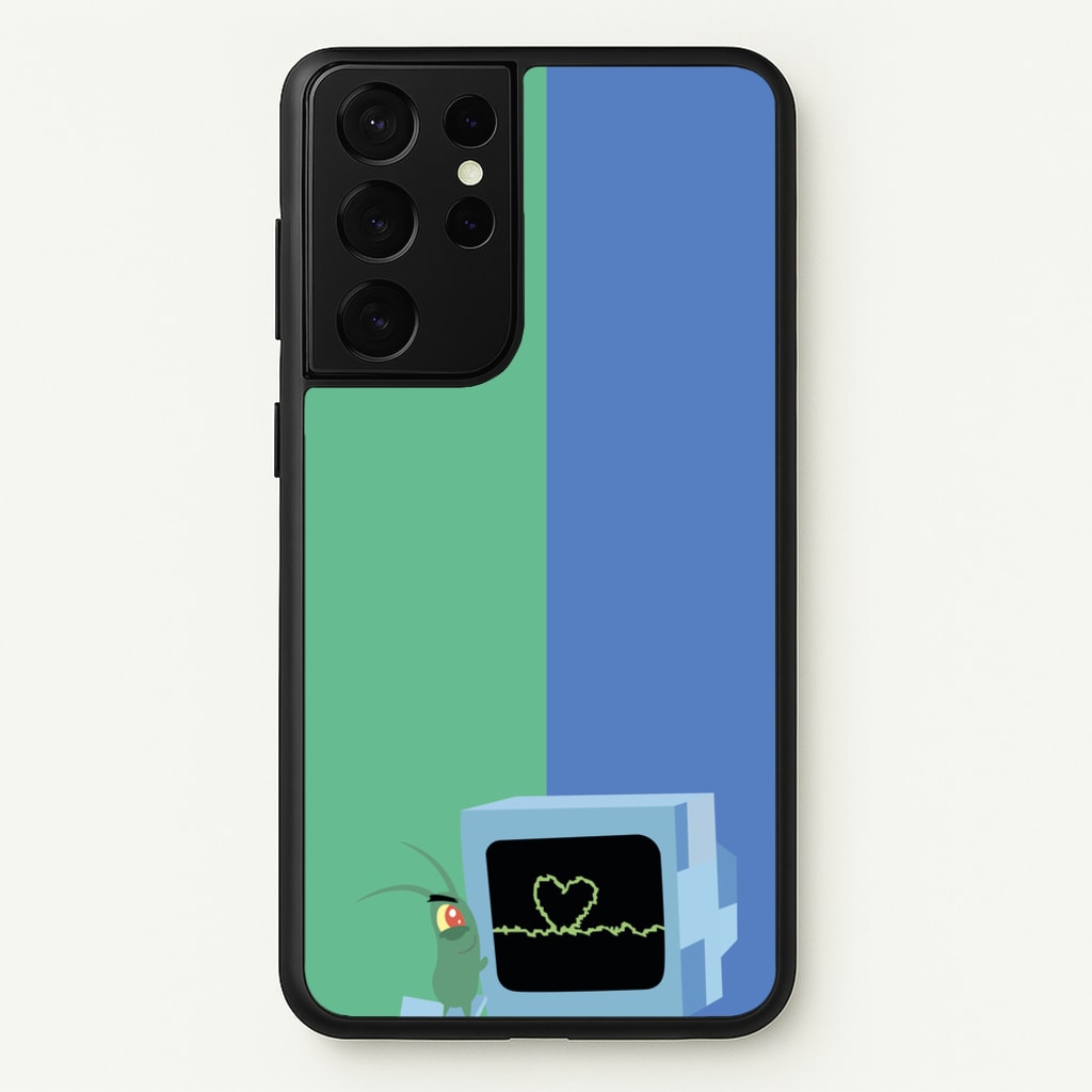 Plankton And Karen - Spongebob Phone Case for Galaxy S21 Ultra