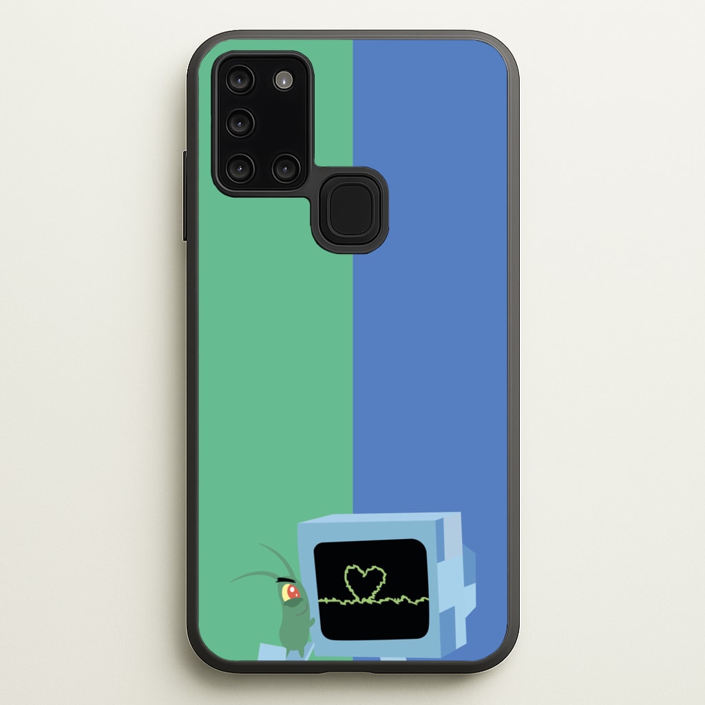 Plankton And Karen - Spongebob Phone Case for Galaxy A21s