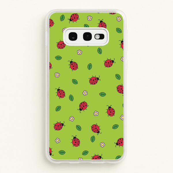 Ladybugs And Flowers - Spring Patterns - Spring Phone Case for Galaxy S10e