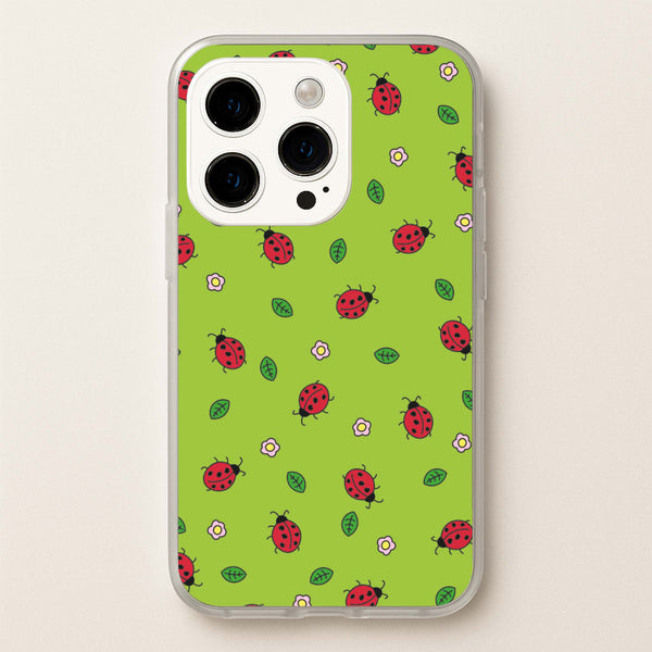 Ladybugs And Flowers - Spring Patterns - Spring Phone Case for iPhone 15 Pro