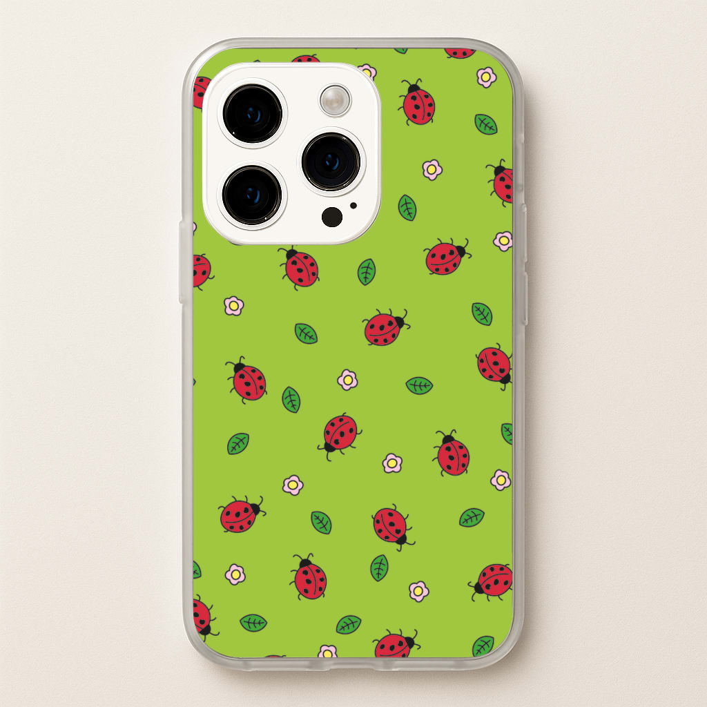 Ladybugs And Flowers - Spring Patterns - Spring Phone Case for iPhone 14 Pro