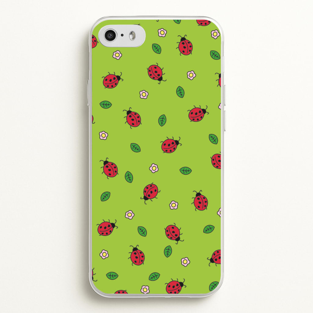 Ladybugs And Flowers - Spring Patterns - Spring Phone Case for iPhone 5 / 5s / SE 2016