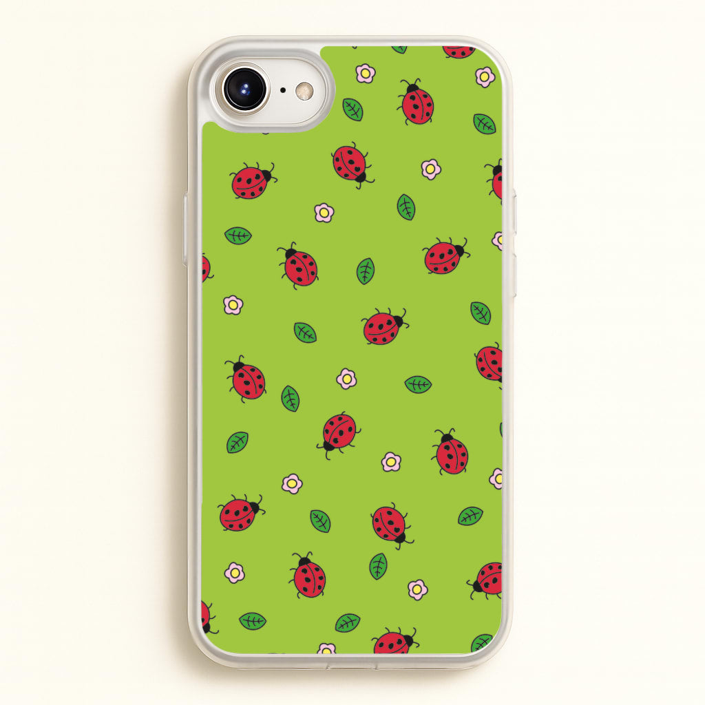 Ladybugs And Flowers - Spring Patterns - Spring Phone Case for iPhone 6 / 7 / 8 / SE