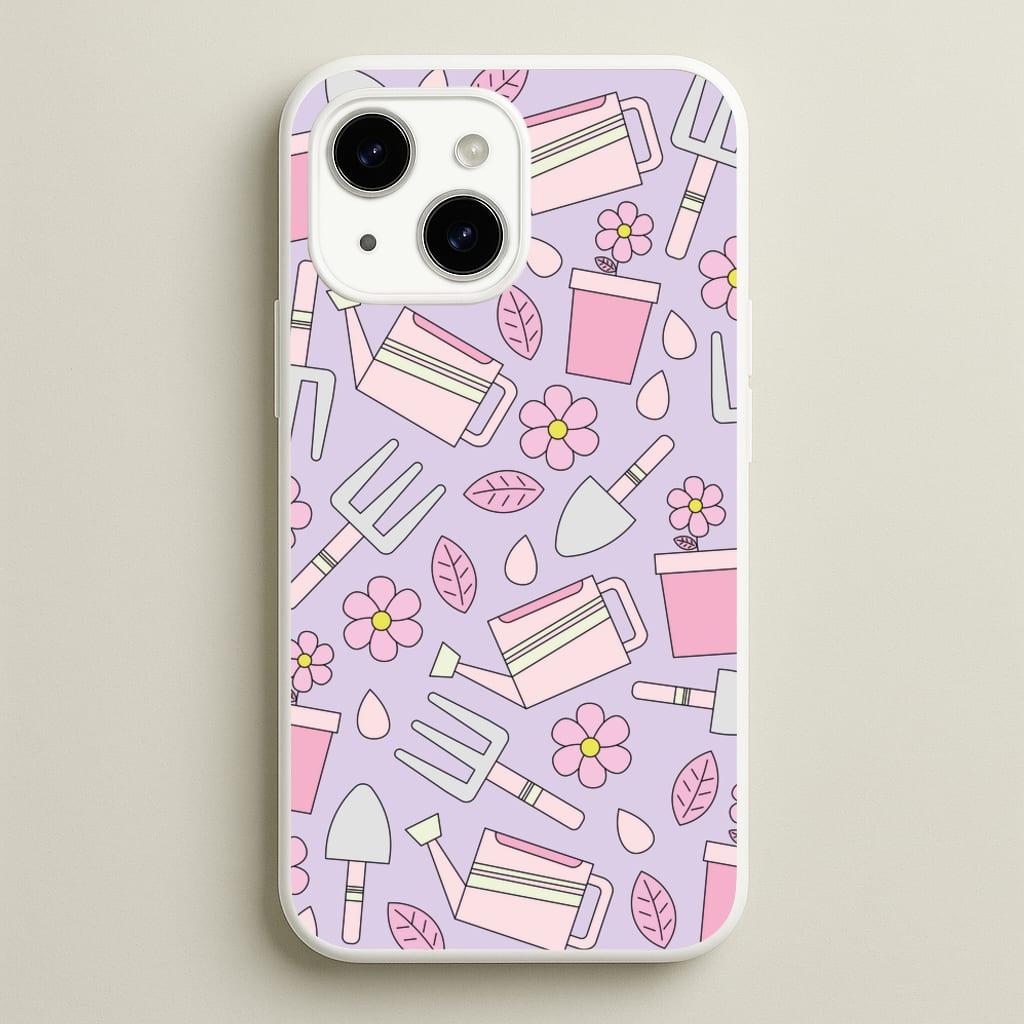 Gardening Tools - Spring Patterns - Spring Phone Case for iPhone 15