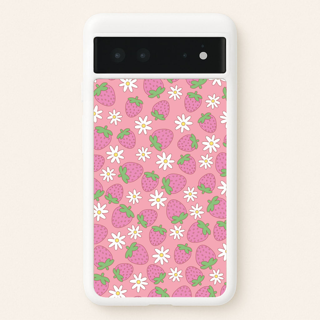 Pink Strawberries - Spring Patterns - Spring Phone Case for Google Pixel 6