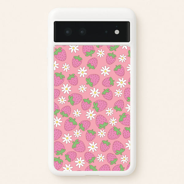 Pink Strawberries - Spring Patterns - Spring Phone Case for Google Pixel 6