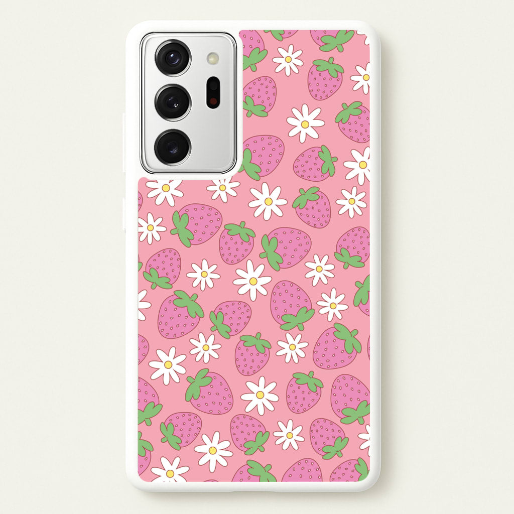 Pink Strawberries - Spring Patterns - Spring Phone Case for Galaxy Note 20 Ultra