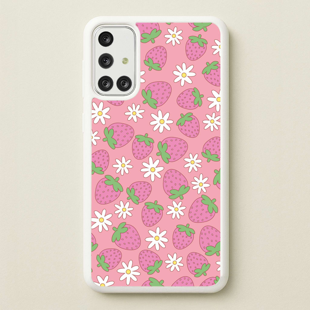 Pink Strawberries - Spring Patterns - Spring Phone Case for Galaxy A71