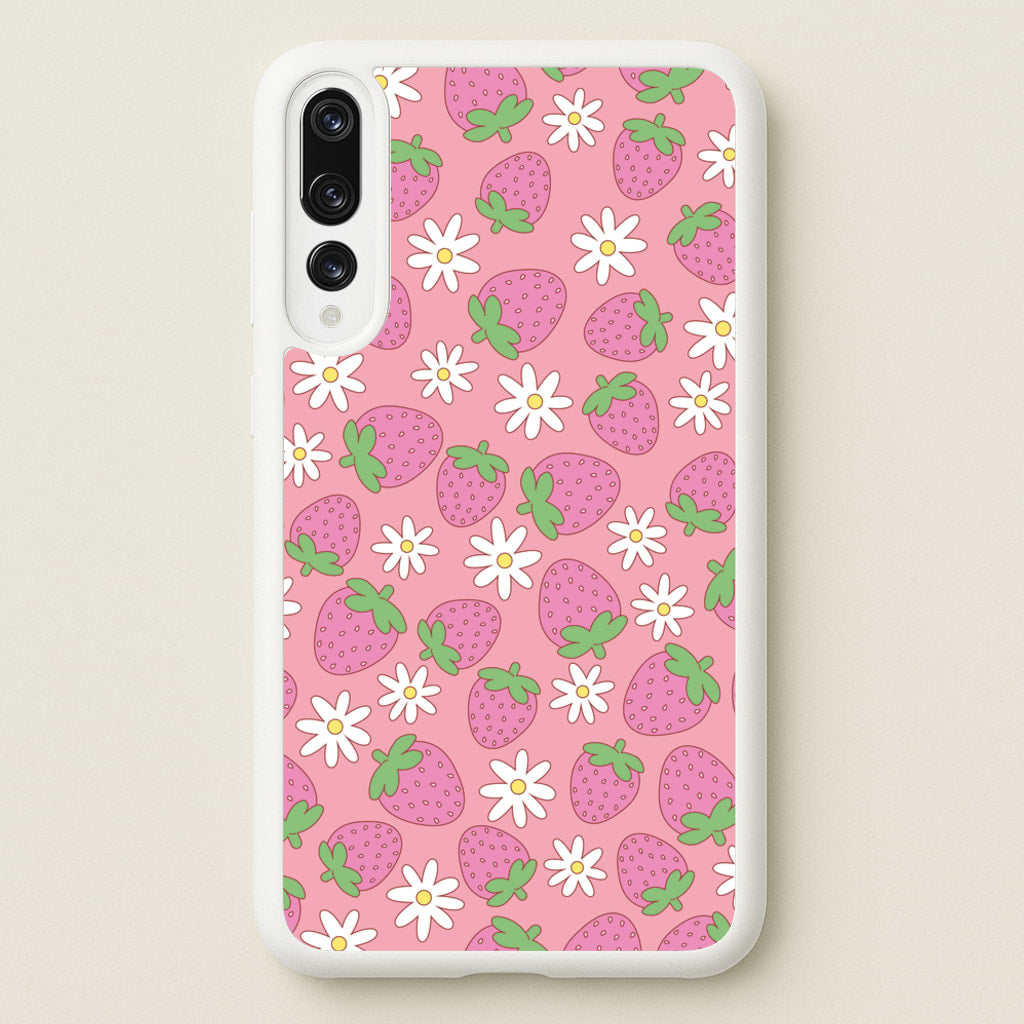 Pink Strawberries - Spring Patterns - Spring Phone Case for Huawei P20 Pro