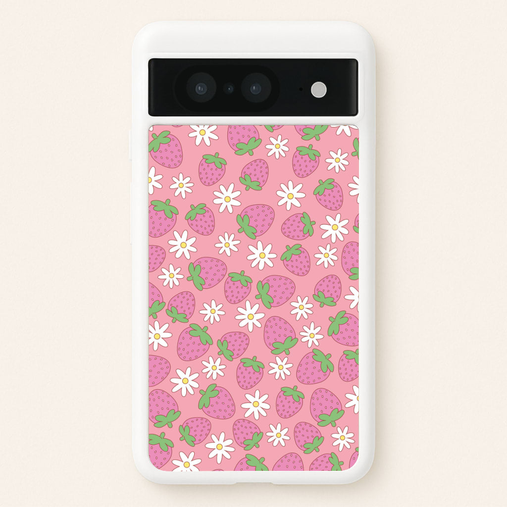 Pink Strawberries - Spring Patterns - Spring Phone Case for Google Pixel 8
