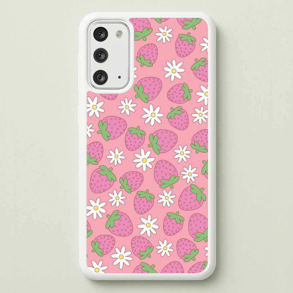 Pink Strawberries - Spring Patterns - Spring Phone Case for Galaxy Note 20