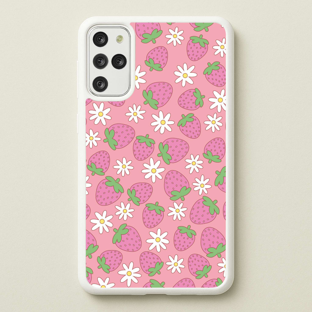 Pink Strawberries - Spring Patterns - Spring Phone Case for Galaxy S20 Plus