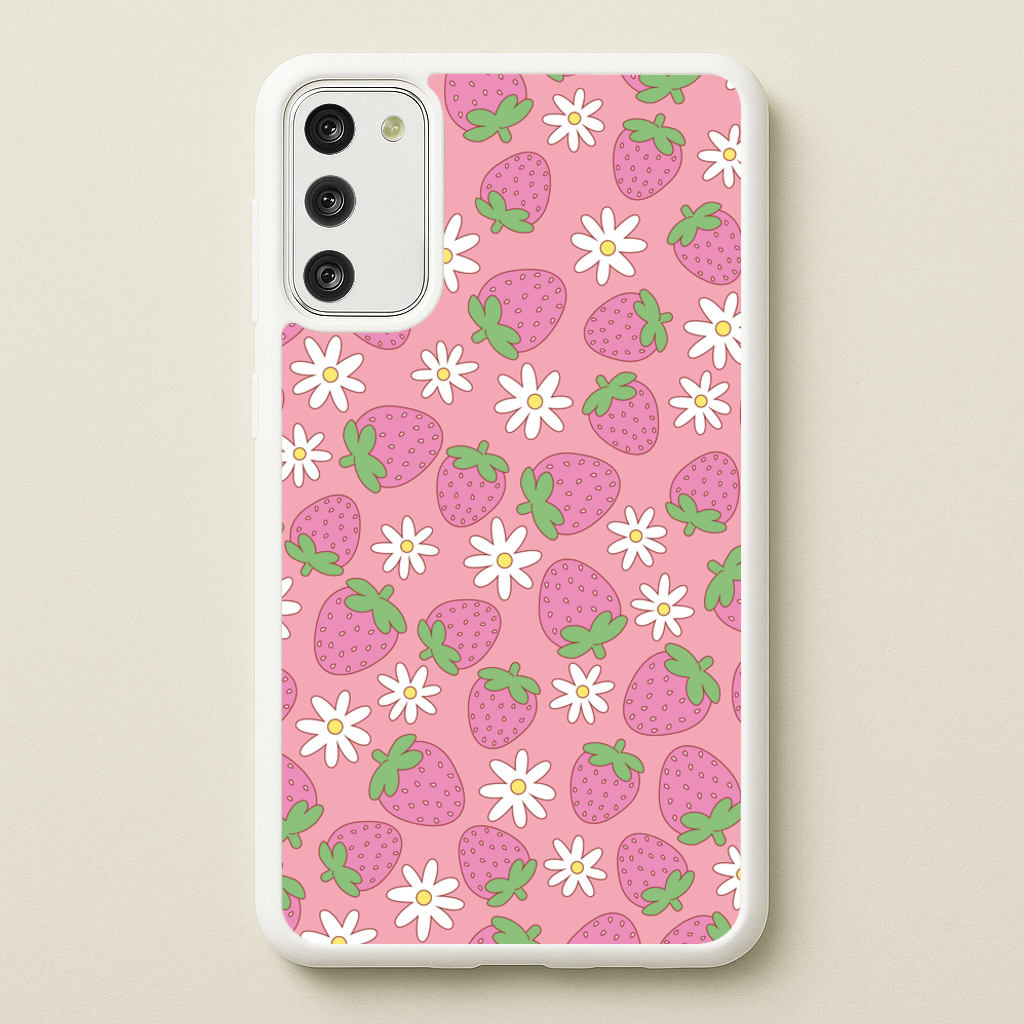 Pink Strawberries - Spring Patterns - Spring Phone Case for Galaxy S20