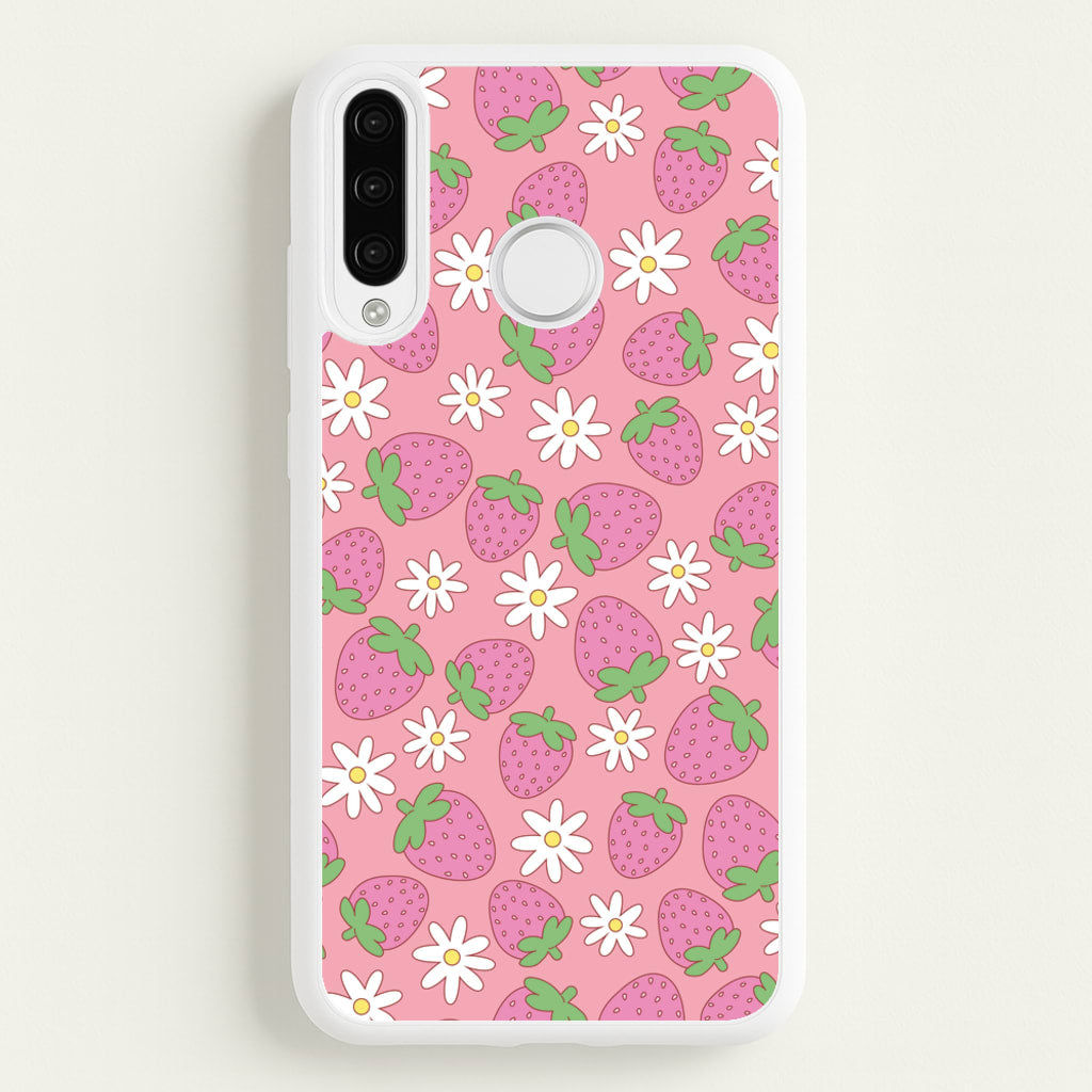 Pink Strawberries - Spring Patterns - Spring Phone Case for Huawei P30 Lite