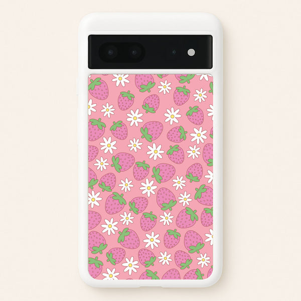 Pink Strawberries - Spring Patterns - Spring Phone Case for Google Pixel 7