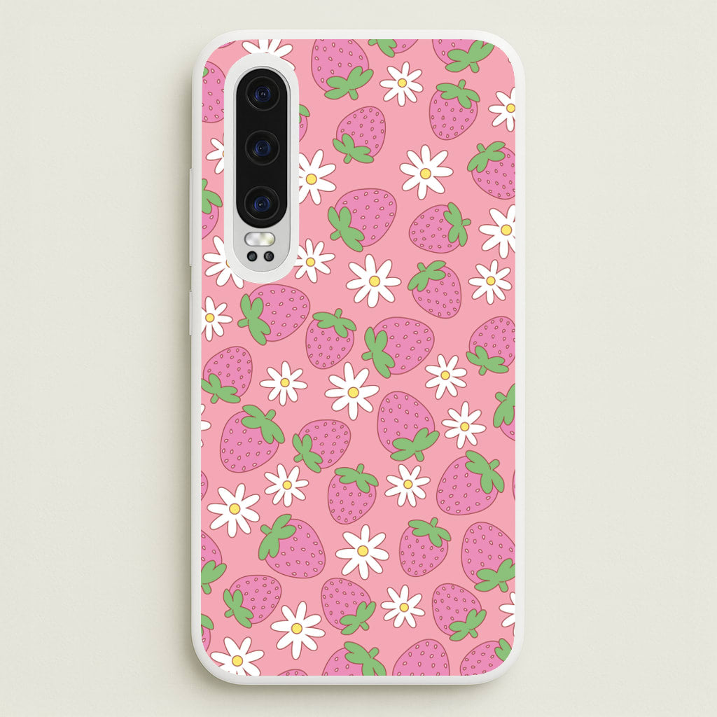 Pink Strawberries - Spring Patterns - Spring Phone Case for Huawei P30