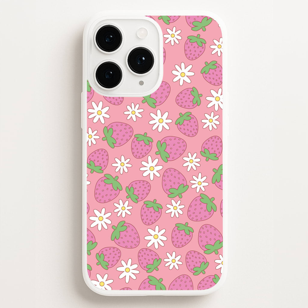 Pink Strawberries - Spring Patterns - Spring Phone Case for iPhone 11 Pro