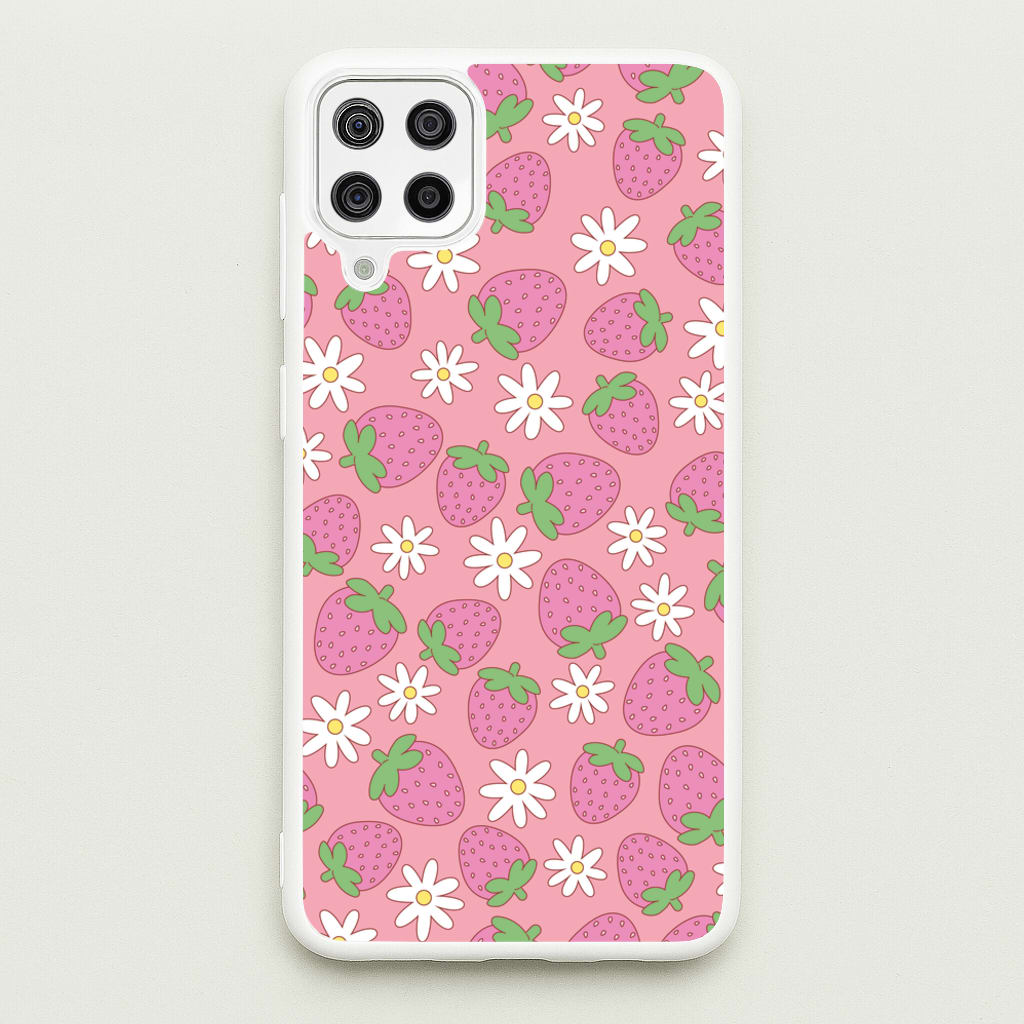Pink Strawberries - Spring Patterns - Spring Phone Case for Galaxy A12