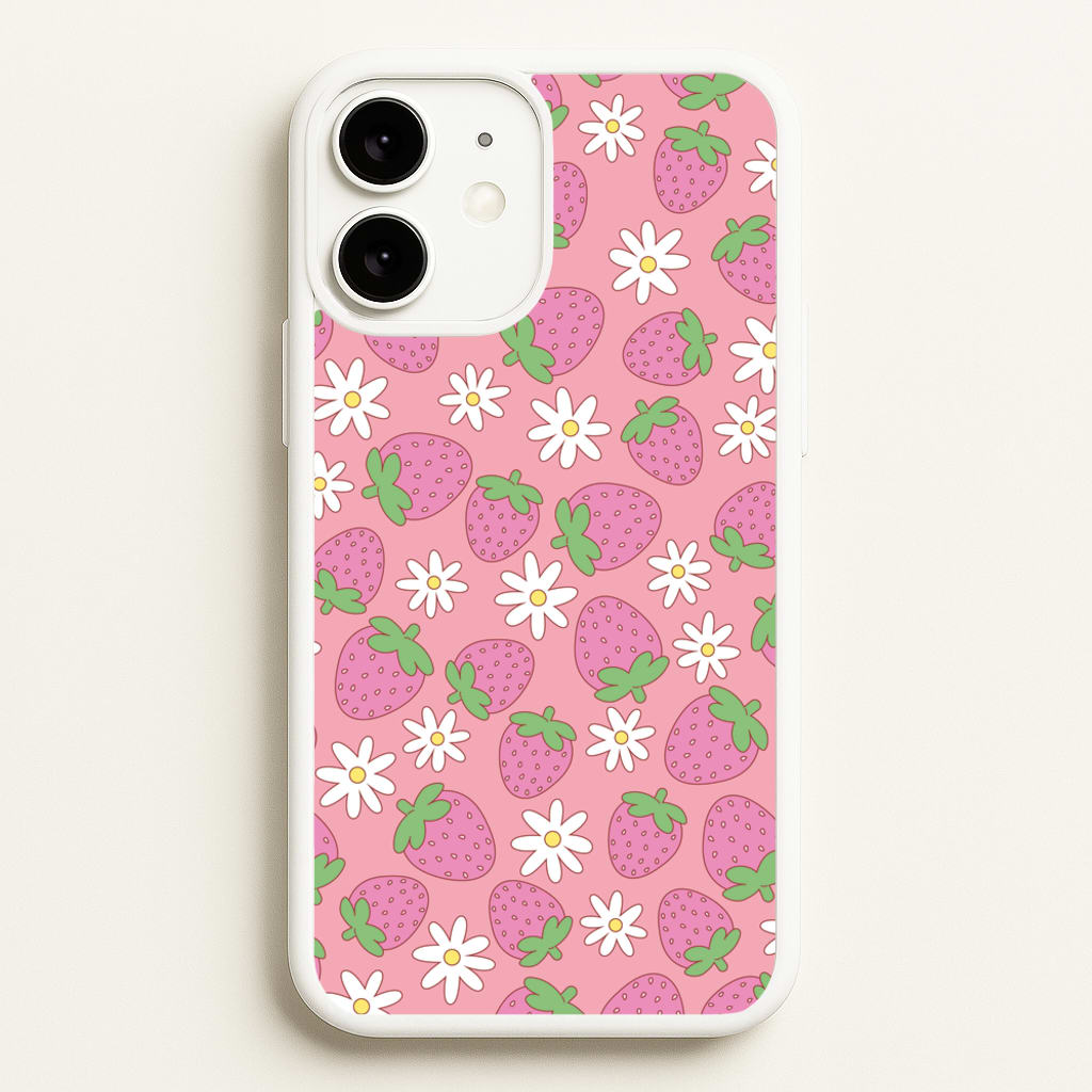 Pink Strawberries - Spring Patterns - Spring Phone Case for iPhone 11