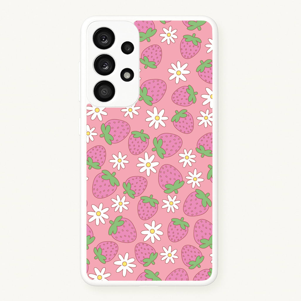 Pink Strawberries - Spring Patterns - Spring Phone Case for Galaxy A53