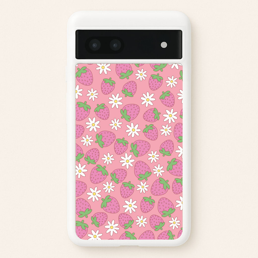 Pink Strawberries - Spring Patterns - Spring Phone Case for Google Pixel 6a