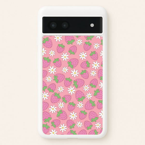 Pink Strawberries - Spring Patterns - Spring Phone Case for Google Pixel 6a