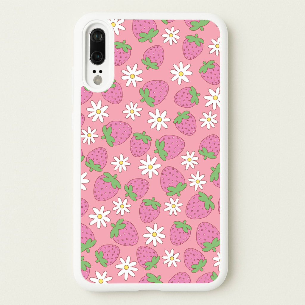 Pink Strawberries - Spring Patterns - Spring Phone Case for Huawei P20