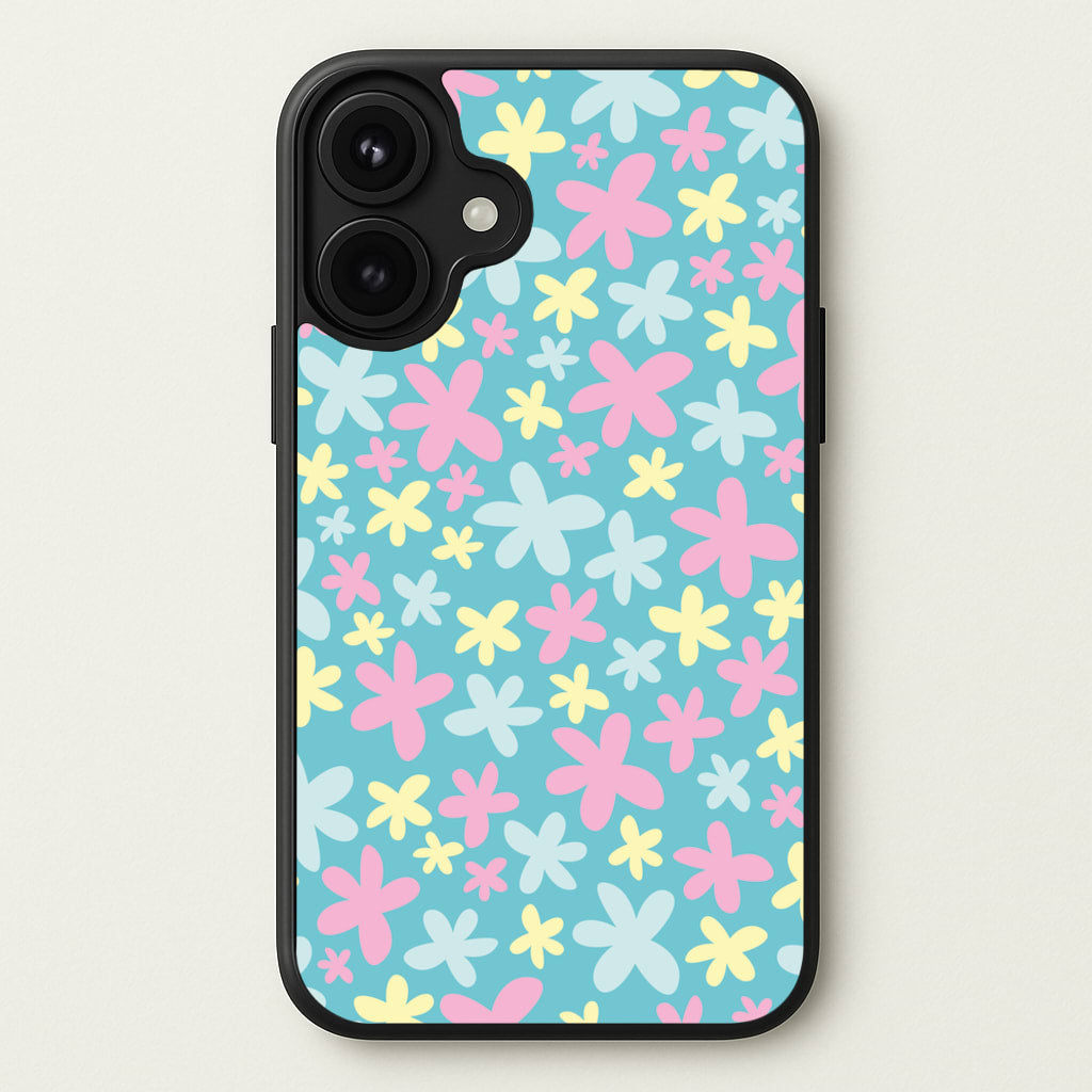 Blue, Pink And Yellow Flowers - Spring Patterns Phone Case for iPhone 17