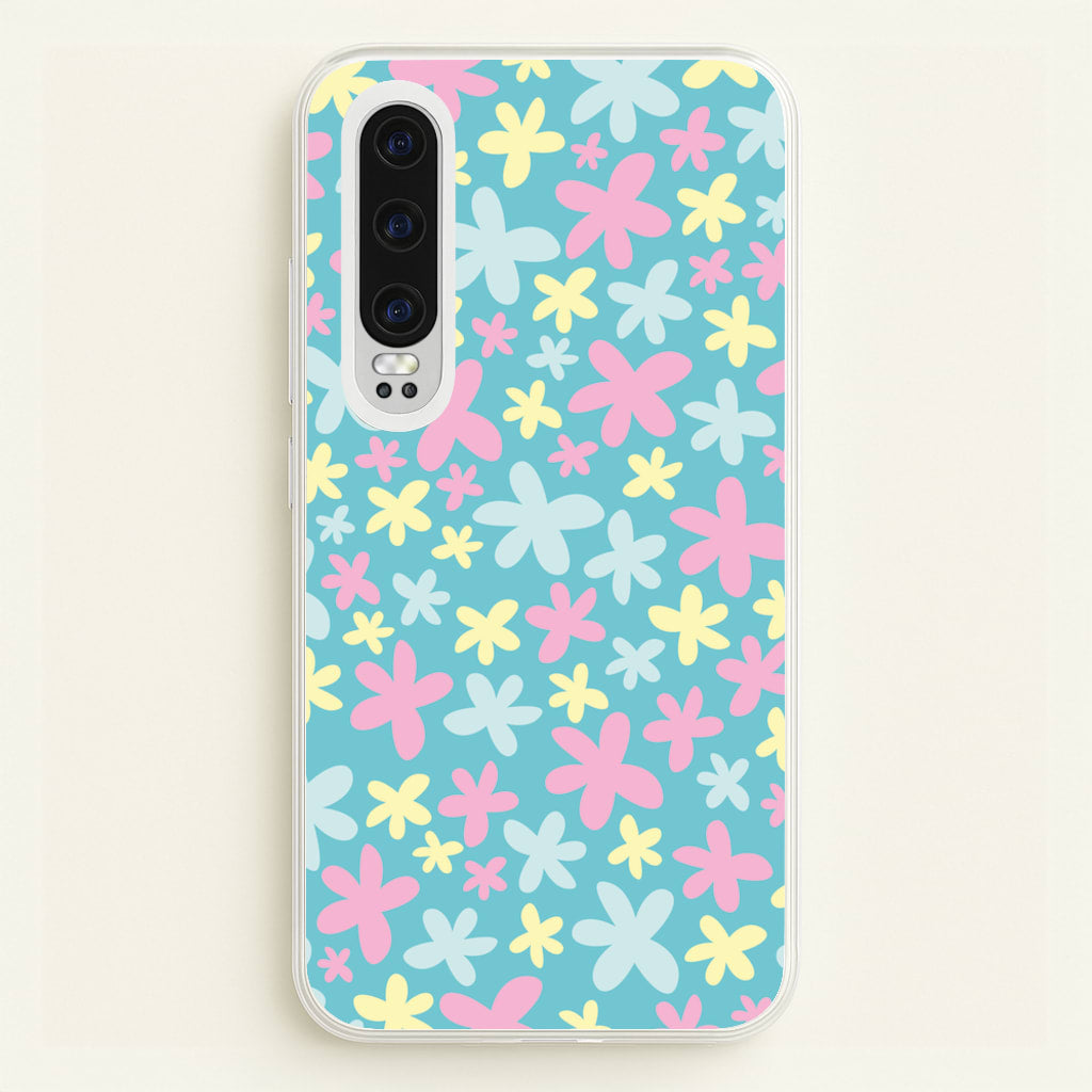 Blue, Pink And Yellow Flowers - Spring Patterns - Spring Phone Case for Huawei P30